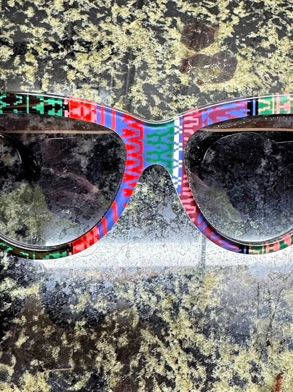 McQ MQ0043S Geometric Sunglasses in Black & Multicolor Like New